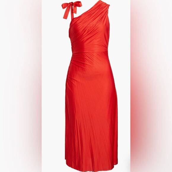 HUGO BOSS Eperla Asymmetric Neck Satin Cocktail Dress, size L - Picture 1 of 12